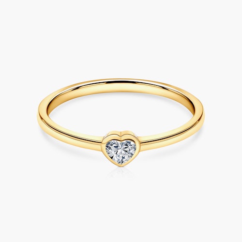 Pierścionek zaręczynowy Pure: złoty, diament w szlifie serce